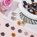 100Pcs 5 Colors Electroplated Resin Cabochons, Flower, Mixed Color, 14x14x5mm, 20pcs/color