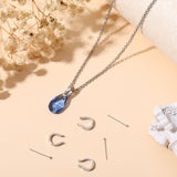 4Pcs 925 Sterling Silver Teardrop Pendant Bails with Ball Head Pins, with S925 Stamp, Platinum, 10x8x2.5mm, Pin: 15.5x0.4mm