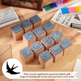 Wooden Stamps with Rubber, for DIY Craft Card Scrapbooking Supplies, Swallow, 25~25.5x25~25.5x32mm