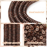 2 Strands Coconut Beads Strands, Flat Round/Disc, Heishi Beads, Coconut Brown, 8x3mm, Hole: 1.5mm, about 110~111pcs/strand, 13.27''(33.7~33.8cm)