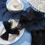 7 Yards Polyester Ruffled Ribbon, Pleated Wavy Ribbon, for Garment Accesories, Black, 5-1/4 inch(132mm)