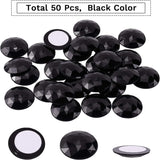 Self-Adhesive Acrylic Rhinestone Stickers, for DIY Decoration and Crafts, Faceted, Half Round, Black, 30x6mm