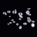 Cubic Zirconia Cabochons, Faceted, Diamond, Clear, 6.8x5.2x1.1cm, 120pcs/box