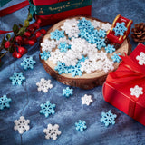 80Pcs 4 Styles Christmas Theme Opaque Resin Cabochons, Snowflake, Mixed Color, 18~28.5x16~25.5x3~5mm, 20pcs/style