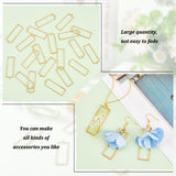 20Pcs Brass Pendants, Hollow, Rectangle Charm, Golden, 45.5x15x0.8mm, Hole: 1.4mm