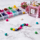 Synthetic Turquoise Beads, Dyed, Skull, Mixed Color, 12x10x11mm, Hole: 1mm, 15pcs/compartment, 150pcs/box