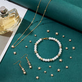 80Pcs 4 Style Brass Beads, Star, Golden, 4.7~7x5~7x2.8~3mm, Hole: 1~1.6mm, 20pcs/style