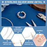 1Pc Sterling Silver Wire, Round, for Rings Bangles Jewelry Making, 1 Sheet Double Sided Suede Fabric Silver Polishing Cloth, Silver,  Wire: 1.7mm, about 0.98 Foot(0.3m)/pc