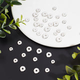 60Pcs 3 Style Brass Beads, Long-Lasting Plated, Disc/Flat Round, Heishi Beads, 925 Sterling Silver Plated, 7~10x1.5~2mm, Hole: 1.8~3mm, 20pcs/style