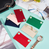 6Pcs 6 Colors Wool Felt Purse Organizer Insert, Handbag Shaper Premium Felt, Bag Accessories, with Iron Grommets, Rectangle, Mixed Color, 9.25x5.4x0.35cm, Hole: 9.5mm, 1pc/color