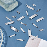 50Pcs 5 Style 201 Stainless Steel Links Connectors, Stamping Blank Tag, Horse Eye & Rectangle Oval , Stainless Steel Color, 10pcs/style