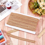 Polyester Braided Lace Trims, Curtain Decoration, Costume Accessories, Beige, 7/8 inch(21mm), about 12.58 Yards(11.5m)/Card