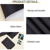 Nylon Fabric, with Paper Back, for Book Binding, Black, 400x0.2mm, about 1.2m/sheet