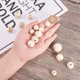 Unfinished Wood Beads, Natural Wooden Loose Beads Spacer Beads, Round, 8x7mm, Hole: 2~3mm