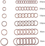 Iron Split Rings, Double Loops Jump Rings , Ring, Red Copper, 4x0.7mm, Inner Diameter: 2.6mm, 5x0.7mm, Inner Diameter: 3.6mm, 6x0.7mm, Inner Diameter: 4.6mm, 7x0.7mm, Inner Diameter: 5.6mm, 8x0.7mm, Inner Diameter: 6.6mm, 10x0.7mm, Inner Diameter: 8.6mm