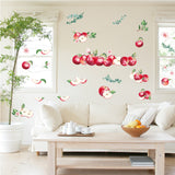 PVC Wall Stickers, Rectangle, for Home Living Room Bedroom Decoration, Apple Pattern, 290x800mm