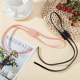 2Pcs 2 Colors PU Leather Drawstring for Bucket Bag, Mixed Color, 89.8~900x0.6x0.25cm, 1pc/color