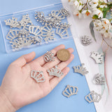 DIY Jewelry Making Finding Kit, Including Alloy Rhinestone Crown Cabochons & Brooch Pins, Platinum, 30Pcs/box