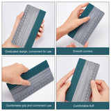 3Pcs Vinyl Wrap Squeegee with Ruler, Plastic & Fibre Graphic Wallpaper Film Installation and Measuring Tool, Rectangle, Gray, 15x7.5x0.7cm