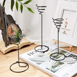 Iron Spiral Flower Stand, Ornament Display Stand, for Garden Office and Balcony Decoration, Black, 130~200mm