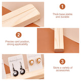 4Pcs Wooden Jewelry Display Card Stands, Earring Display Card Holder with 16Pcs Plastic Display Cards, BurlyWood, 20x3.3x6.3cm