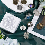 DIY Blank Dome Finger Rings Making Kit, Including Flower & Owl & Bowknot Adjustable Alloy Ring Settings, Glass Cabochons, Antique Bronze & Antique Silver, 20Pcs/bag