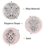 14Pcs Alloy Snap Lock Clasps Findings, Garment Accessories, Platinum, 24x16x2mm, Hole: 4mm