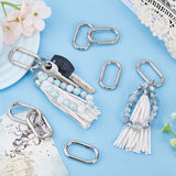 24Pcs Zinc Alloy Spring Gate Rings, Oval, Platinum, 44x25x5mm, Inner Diameter: 34.5x16mm