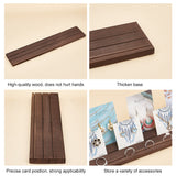 3-Slot Wooden Earring Display Stands, Earring Organizer Holder, Rectangle, Coconut Brown, 39.8x7.8x1.2cm, Groove: 0.2cm