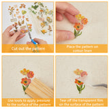 5 Sets 5 Styles Scrapbook Floral Decorative Stickers Sets, Including Transfer PET Stickers and Cotton Linen, for Art Craft, DIY Scrapbooking, Mixed Color, 141x85~90x0.1mm, 1 set/style