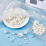 ABS Plastic Imitation Pearl Beads, No Hole, Round, Beige, 10~30mm, 150pcs/set