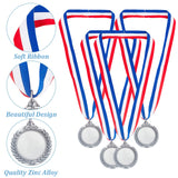 4Pcs Alloy Blank Medal, Polyester Lanyard Medal for Children's Event, Platinum, 520mm