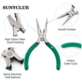 1Pc Carbon Steel Jewelry Pliers, Needle Nose Pliers, Green, 12.7x8.2x0.9cm