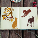 4Pcs 4 Styles PET Hollow Out Drawing Painting Stencils, for DIY Scrapbook, Photo Album, Dog, 297x210mm, 1pc/style