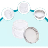 Plastic Empty Cosmetic Containers, with Aluminum Screw Top Lids, Clear, 40x47mm