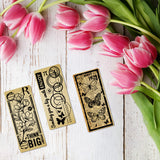 1 Sheet Custom PVC Plastic Clear Stamps, with 1Pc Carbon Steel Cutting Dies Stencils, for DIY Scrapbooking, Photo Album Decorative, Cards Making, Flower, Stamps: 160x110x3mm, Stencils: 125x87x0.8mm