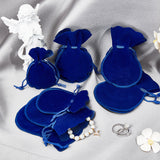 20Pcs 2 Styles Gourd Velvet Bags, Drawstring Gift Pouches Favor Bags, Blue, 9.5~12x7.5~9cm, 10pcs/style