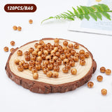 120Pcs Natural Wood Beads, Dyed, Lead Free, Round, BurlyWood, 10x9mm, Hole: 2~3.5mm, 120pcs/bag