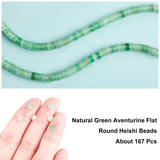 1 Strand Natural Green Aventurine Beads Strands, Heishi Beads, Flat Round/Disc, 4x2.5mm, Hole: 0.8mm, about 156pcs/strand, 15.16''(38.5cm)