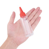 Plastic Empty Bottle for Liquid, Pointed Mouth Top Cap, Red, 12.4x3.5cm, Capacity: 60ml, 20pcs/set