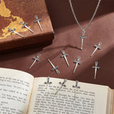 Alloy Pendant, Sword, Antique Silver, 34.5x13.5x2mm, Hole: 2.5x1.5mm, 60pcs/box