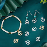 70Pcs 3 Style 201 Stainless Steel Charms, Laser Cut, Peace Sign, Mixed Color, 15x12~12.5x1mm, Hole: 1.4mm