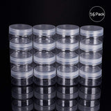 Plastic Beads Containers, Column, Clear, 4.2x6.7cm, 16pcs/set