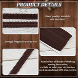 10M Polyester Centipede Lace Ribbons, Jacquard Ribbon, Centipede Lace Ribbons, Garment Accessories, Coconut Brown, 5/8 inch(15~17mm), about 10.94 Yards(10m)/Card