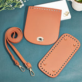 DIY PU Leather Bag Making Kits, Including PU Leather Bag Bottom, Cover & Strap, Alloy Clasps, Sienna, 171~1274x10~150x3~17mm, Hole: 5~12mm, 4pcs/set