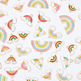 60Pcs 6 Style Alloy Enamel Pendants, Rainbow, Mixed Color, 10pcs/style