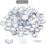 1 Box 60Pcs Self-Adhesive Acrylic Rhinestone Stickers, for DIY Decoration and Crafts, Faceted, Half Round, Clear, 25x6mm, 60pcs/box