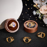 4Pcs Adjustable Brass Ring Components, Pad Ring Settings, Flower with Oval Tray, Real 24K Gold Plated, US Size 12 1/4(21.5mm), Tray: 17.5x13mm