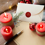 Christmas Brass Wax Seal Stamp with Handle, for DIY Scrapbooking, Santa Claus, 3.5x1.18 inch(8.9x3cm)