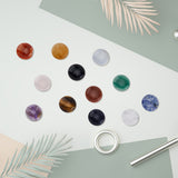 12Pcs 12 Styles Natural & Synthetic Mixed Gemstone Cabochons, Half Round, Mixed Dyed and Undyed, 24.5~25x4~7mm, 1pc/style